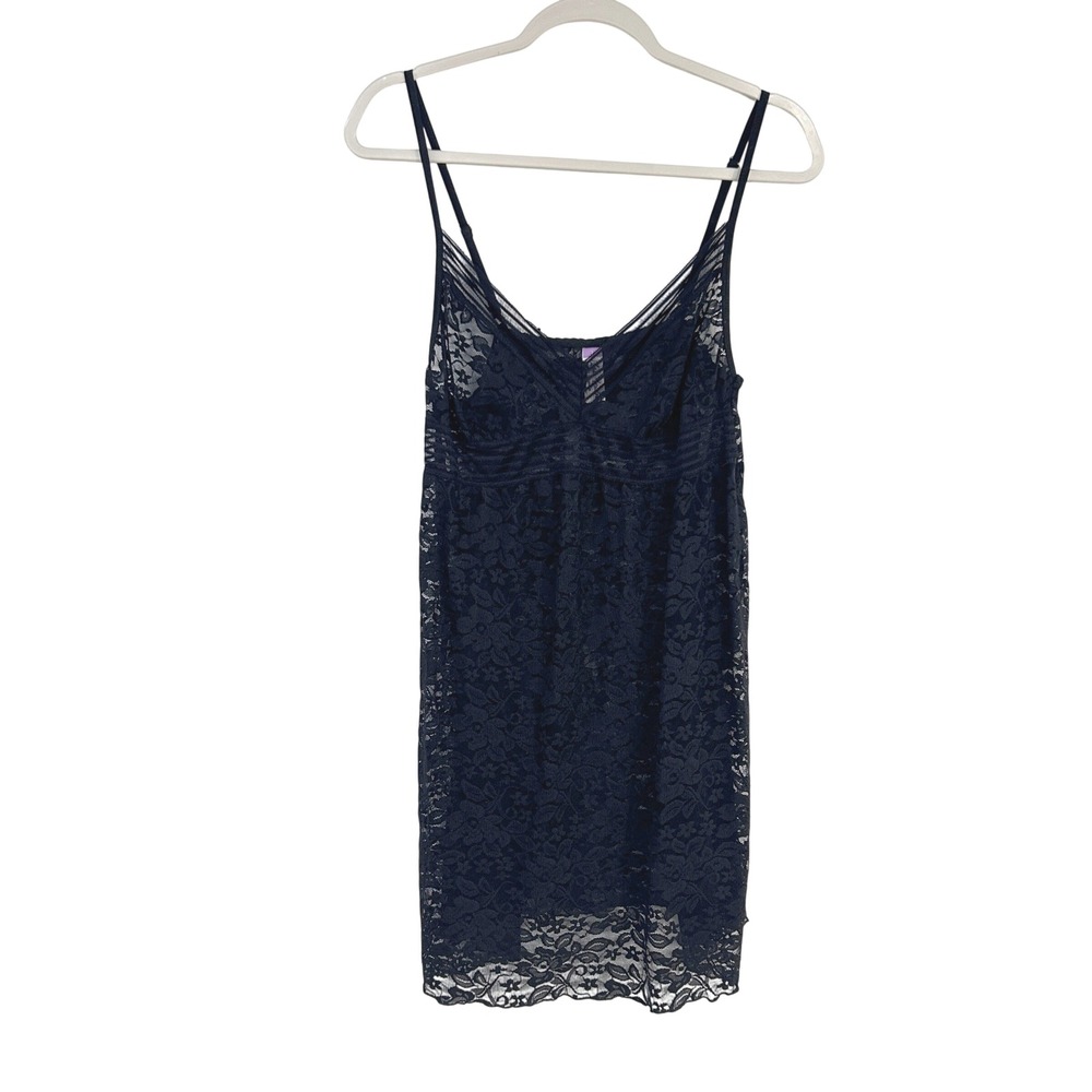 Dark Romantic Black Lace Chemise Slip Dress Large Sheer Lingerie Whimsigoth Goth